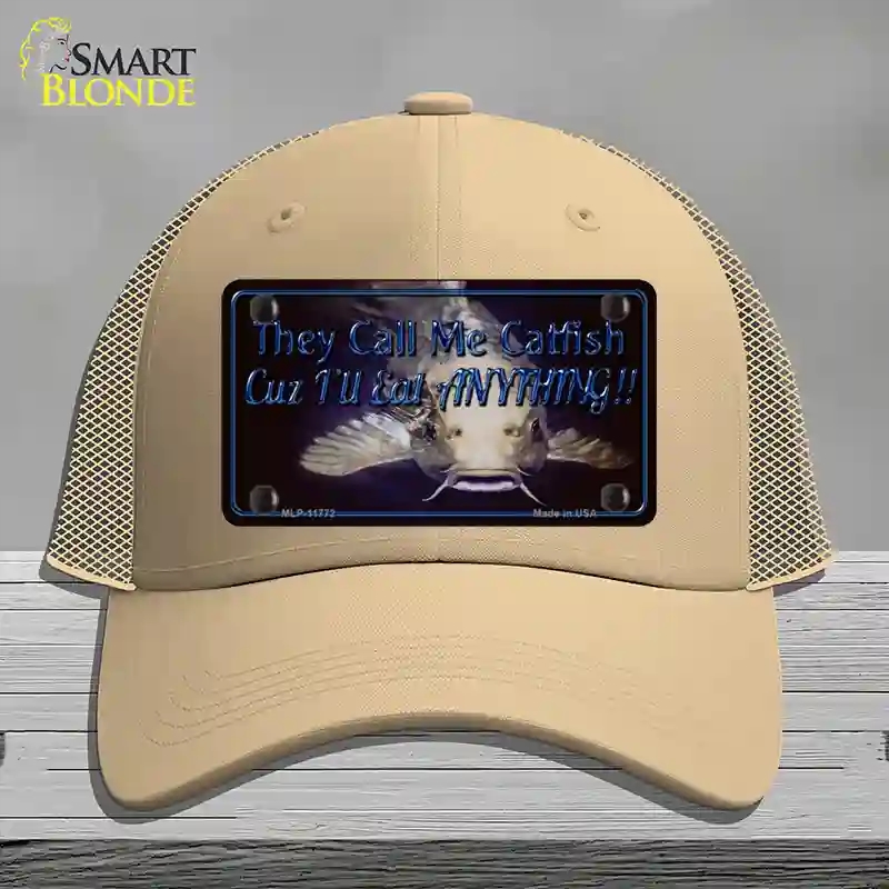 HAT15-MLP-11772 They Call Me Catfish Novelty License Plate Hat, Mesh - Khaki