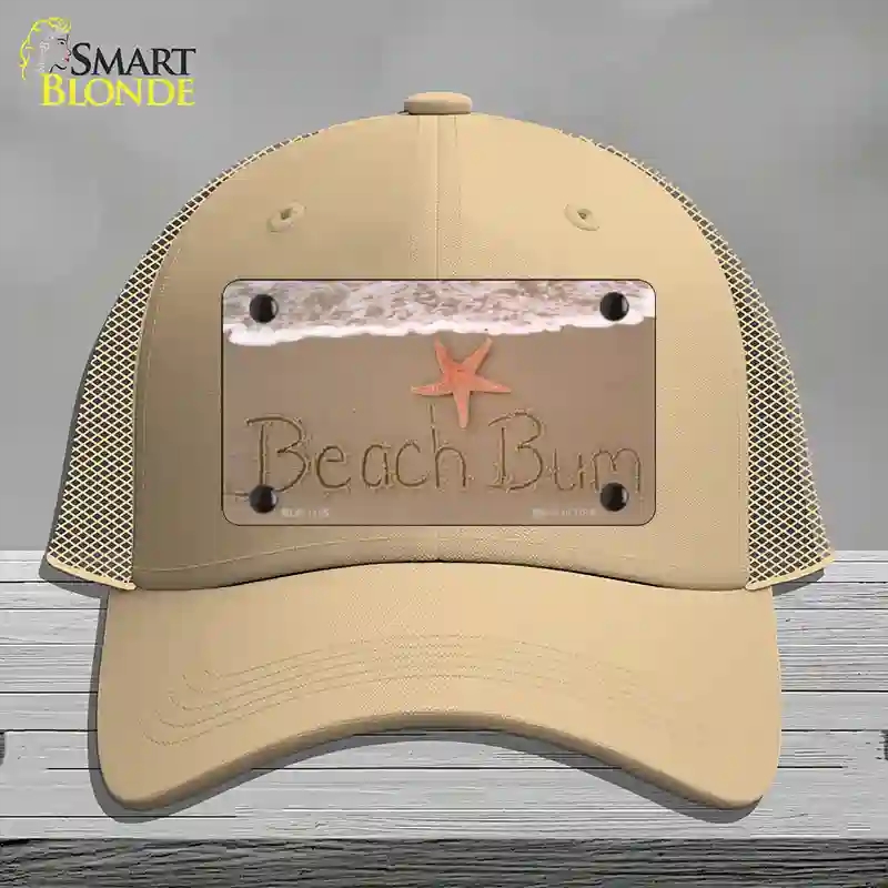 HAT15-MLP-1185 Beach Bum Novelty License Plate Hat, Mesh - Khaki