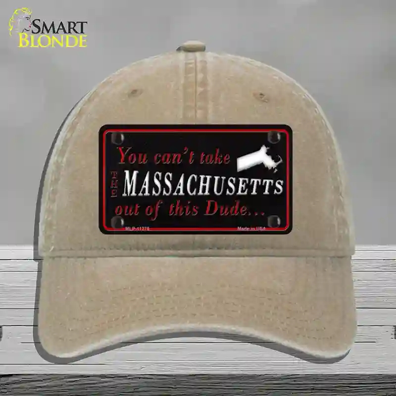 HAT09-MLP-11275 Massachusetts Dude Novelty License Plate Hat, Unconstructed Cotton - Khaki