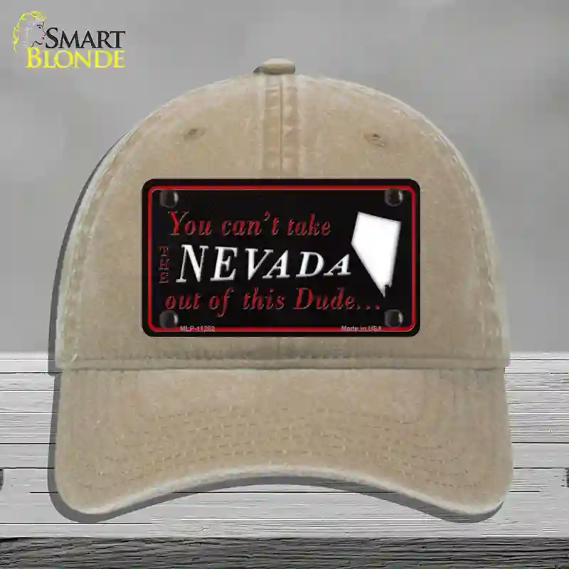 HAT09-MLP-11282 Nevada Dude Novelty License Plate Hat, Unconstructed Cotton - Khaki
