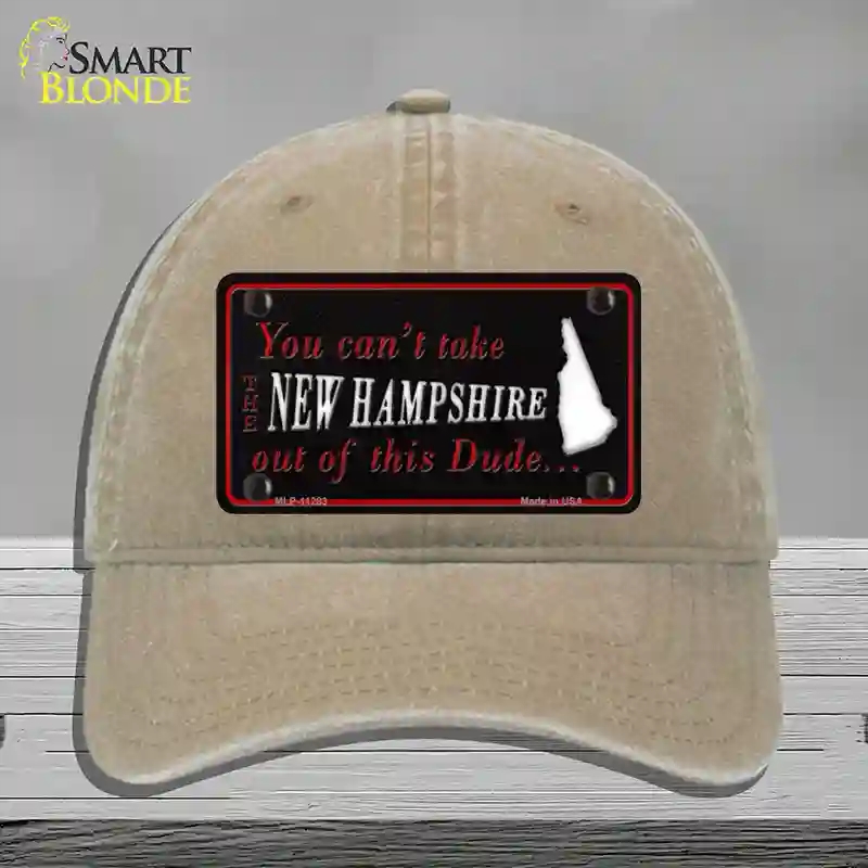 HAT09-MLP-11283   Hampshire Dude Novelty License Plate Hat, Unconstructed Cotton - Khaki