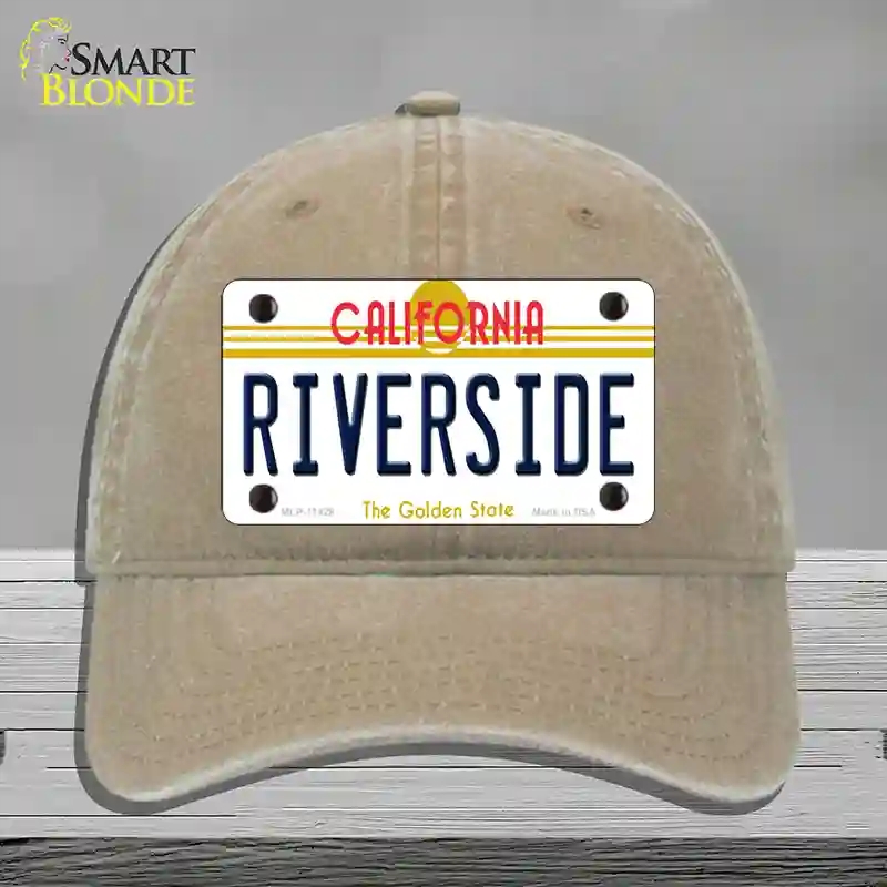 HAT09-MLP-11428 Riverside California Novelty License Plate Hat, Unconstructed Cotton - Khaki