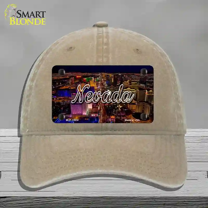 HAT09-MLP-11614 Nevada City Lights State Novelty License Plate Hat, Unconstructed Cotton - Khaki
