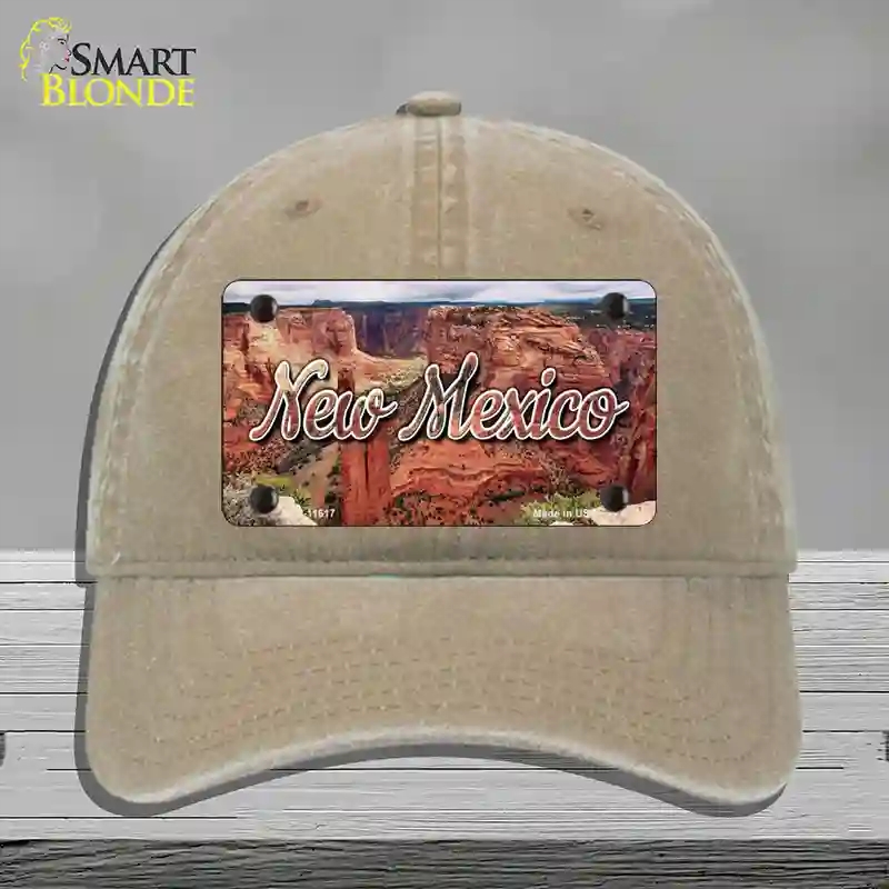 HAT09-MLP-11617   Mexico Red Canyon State Novelty License Plate Hat, Unconstructed Cotton - Khaki