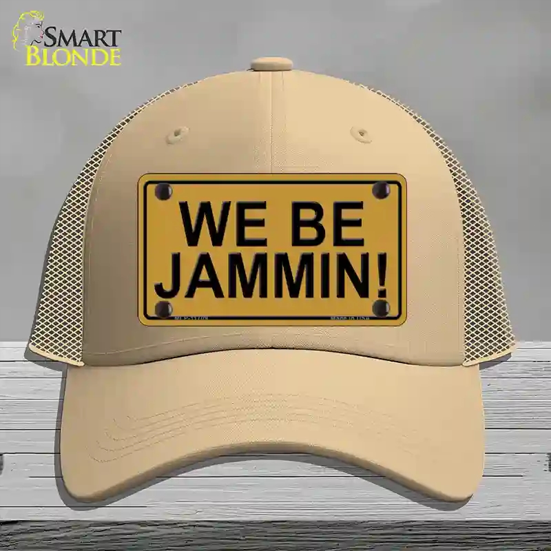 HAT15-MLP-11709 We Be Jamming Novelty License Plate Hat, Mesh - Khaki
