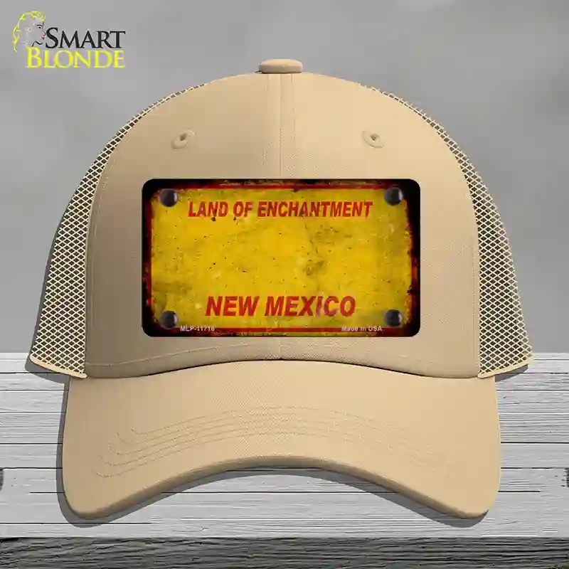 HAT15-MLP-11716   Mexico Rusty Blank Novelty License Plate Hat, Mesh - Khaki