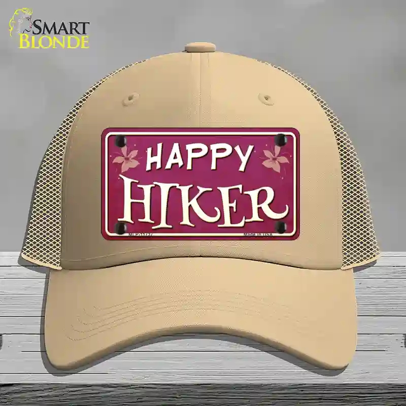 HAT15-MLP-11737 Happy Hiker Novelty License Plate Hat, Mesh - Khaki