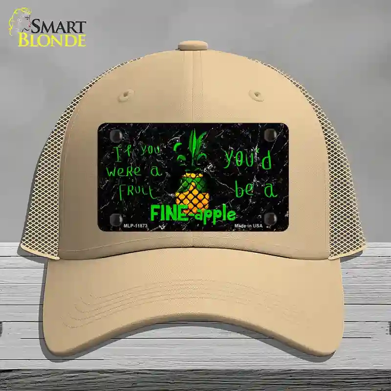 HAT15-MLP-11873 Fineapple Novelty License Plate Hat, Mesh - Khaki