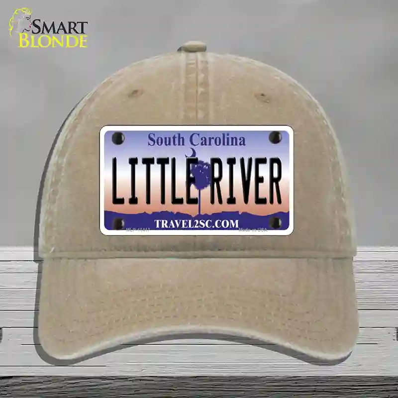 HAT09-MLP-11417 Little River South Carolina Novelty License Plate Hat, Unconstructed Cotton - Khaki