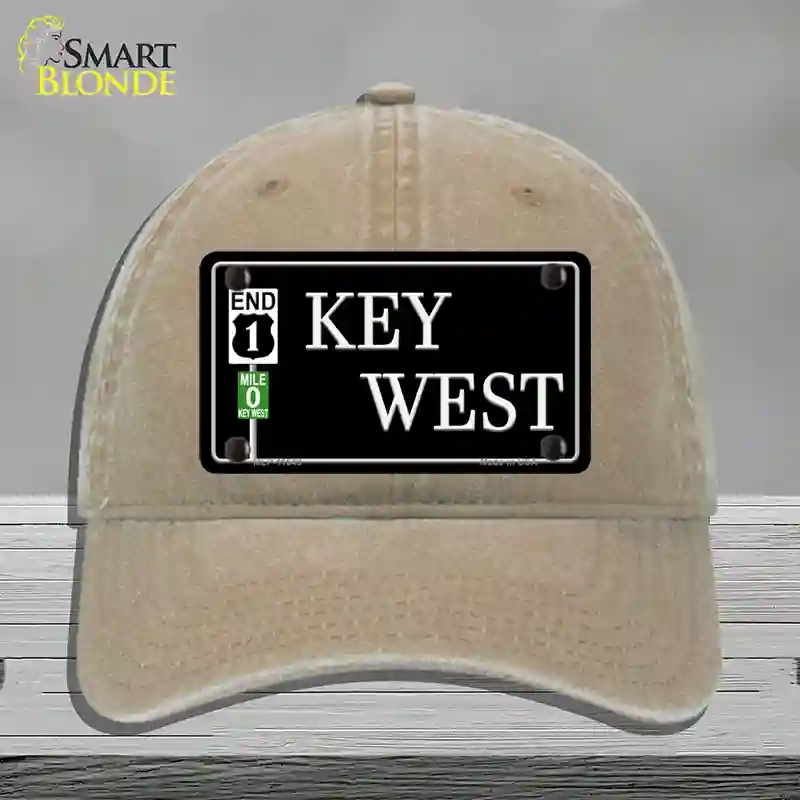 HAT09-MLP-11649 Key West Highway Novelty License Plate Hat Sign, Unconstructed Cotton - Khaki