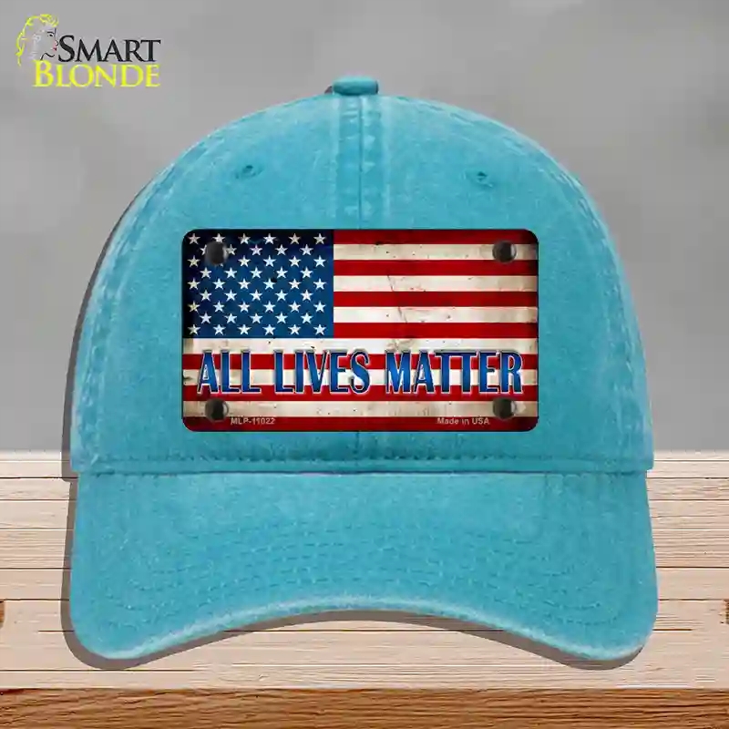 HAT10-MLP-11022 All Lives Matter Novelty License Plate Hat, Unconstructed Cotton - Lake Blue