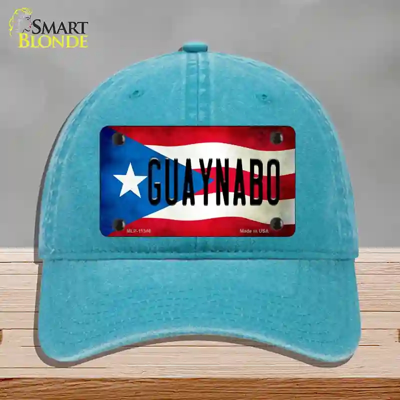 HAT10-MLP-11346 Guaynabo Puerto Rico Flag Novelty License Plate Hat, Unconstructed Cotton - Lake Blue
