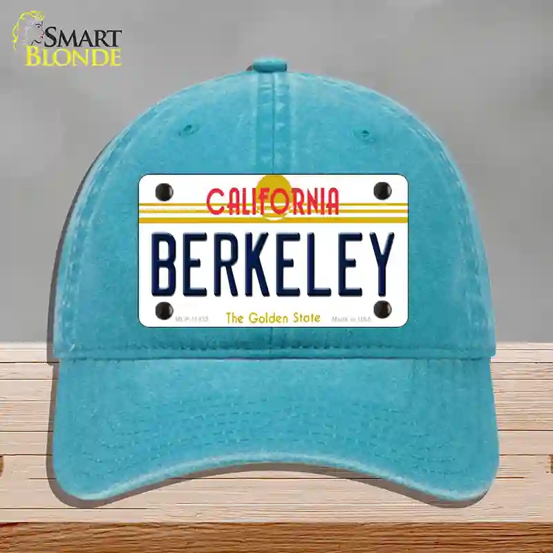 HAT10-MLP-11432 Berkeley California Novelty License Plate Hat, Unconstructed Cotton - Lake Blue