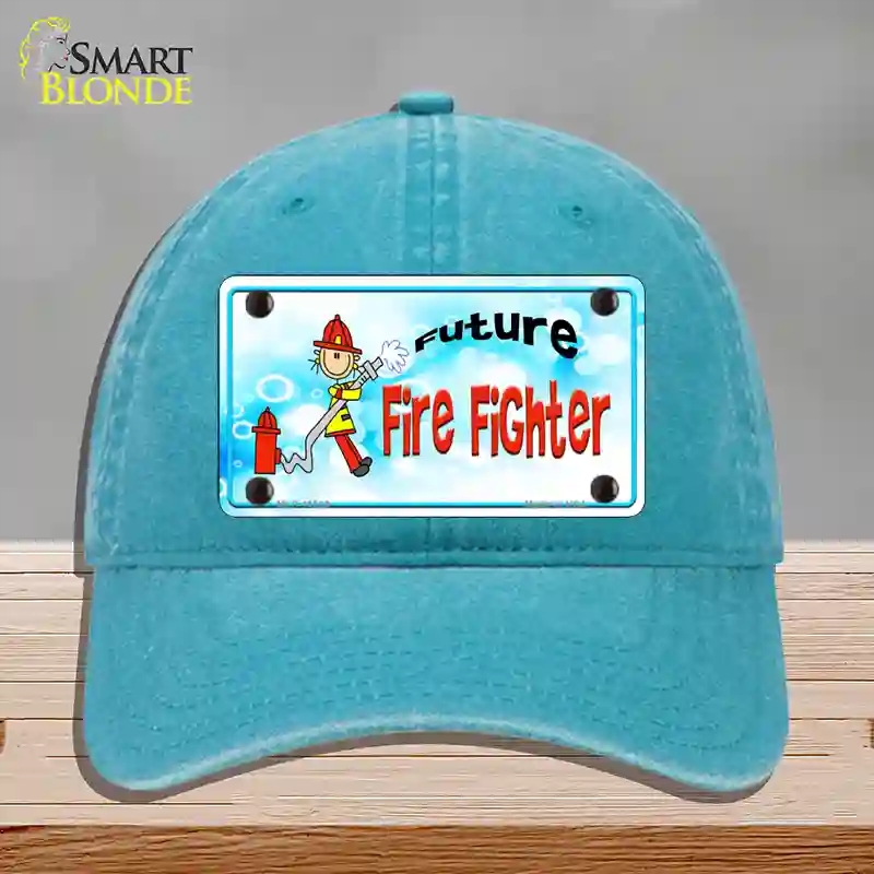 HAT10-MLP-11539 Future Fire Fighter Novelty License Plate Hat, Unconstructed Cotton - Lake Blue