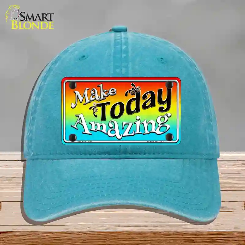 HAT10-MLP-11757 Make Today Amazing Novelty License Plate Hat, Unconstructed Cotton - Lake Blue