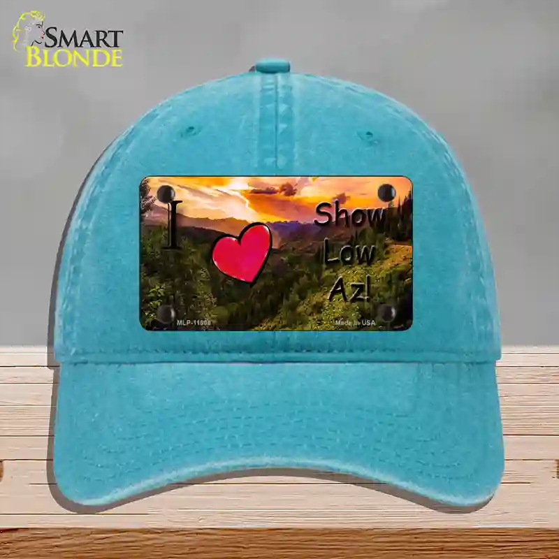 HAT10-MLP-11806 Show Low Valley Arizona Novelty License Plate Hat, Unconstructed Cotton - Lake Blue