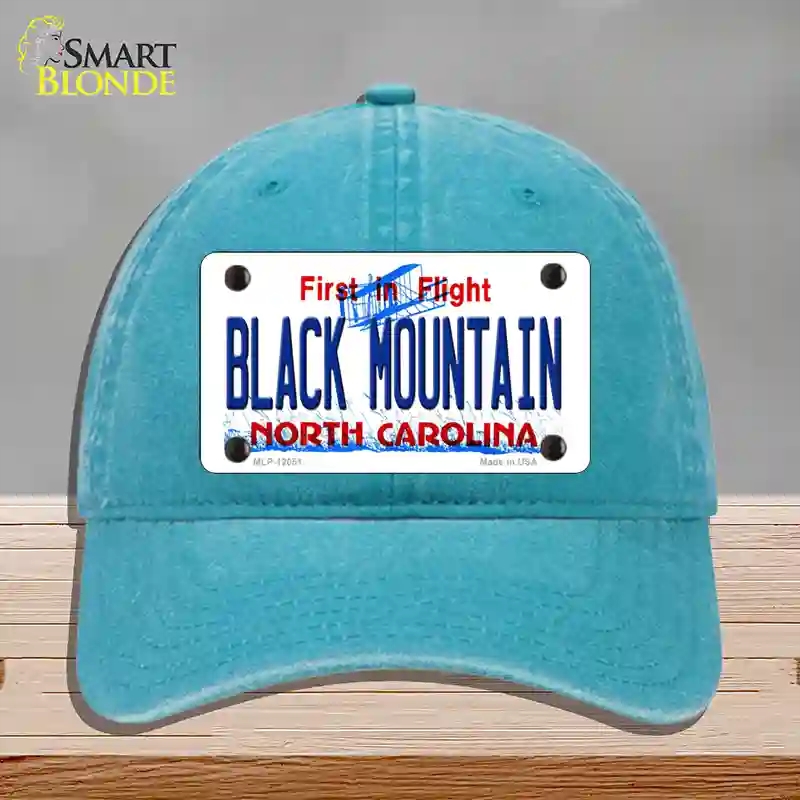 HAT10-MLP-12051 Black Mountain North Carolina Novelty License Plate Hat, Unconstructed Cotton - Lake Blue