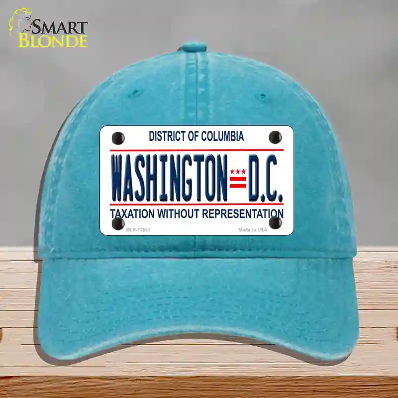 HAT10-MLP-12061 District of Columbia Novelty License Plate Hat, Unconstructed Cotton - Lake Blue