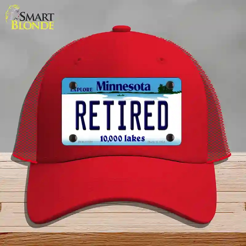 HAT17-MLP-11060 Retired Minnesota State Novelty License Plate Hat, Mesh - Red