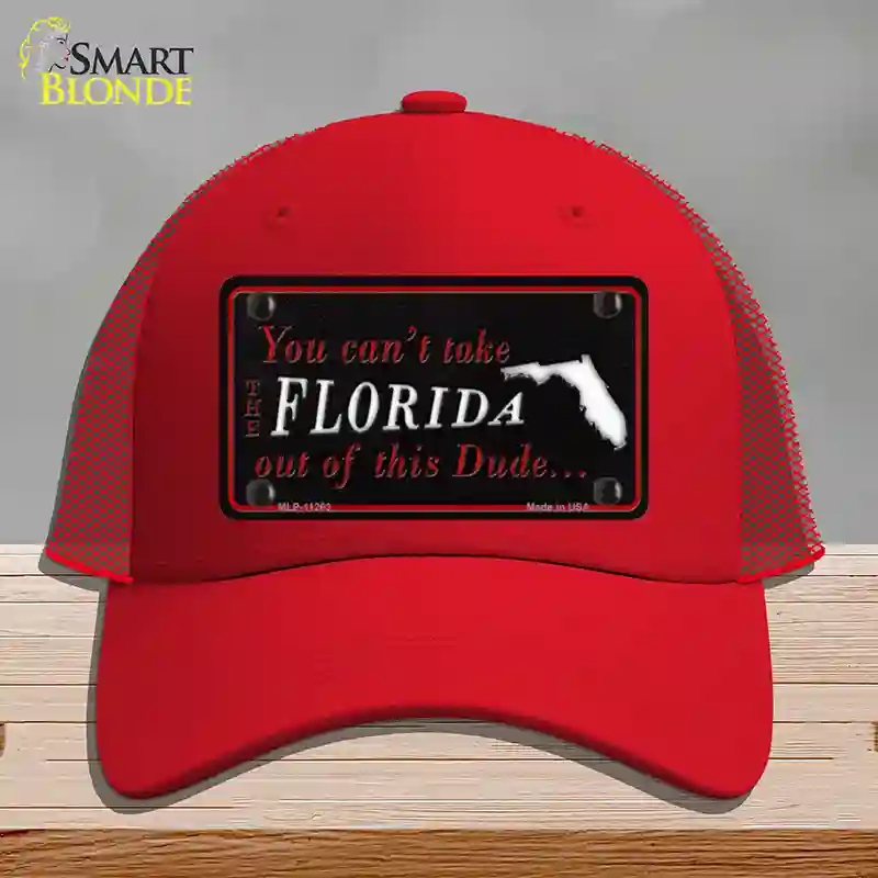 HAT17-MLP-11263 Florida Dude Novelty License Plate Hat, Mesh - Red