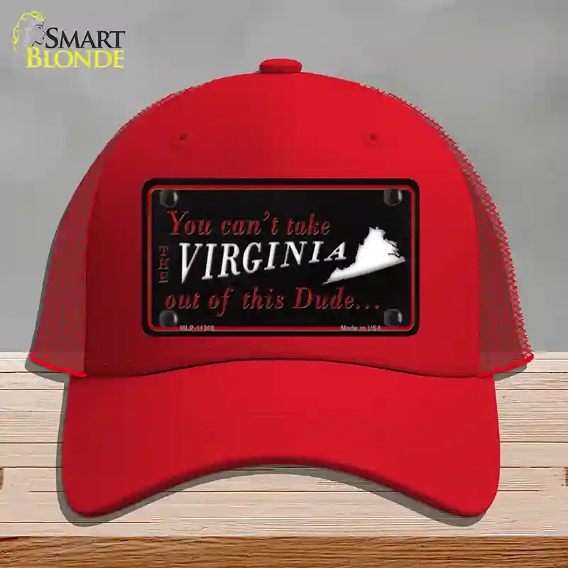 HAT17-MLP-11300 Virginia Dude Novelty License Plate Hat, Mesh - Red