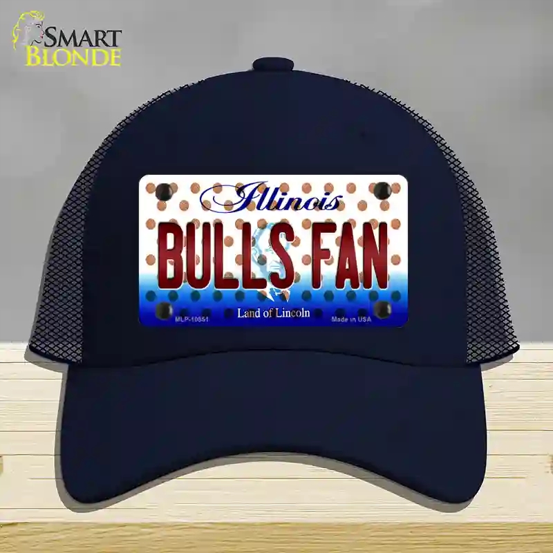 HAT16-MLP-10851 Bulls Fan Illinois Novelty License Plate Hat, Mesh - Navy