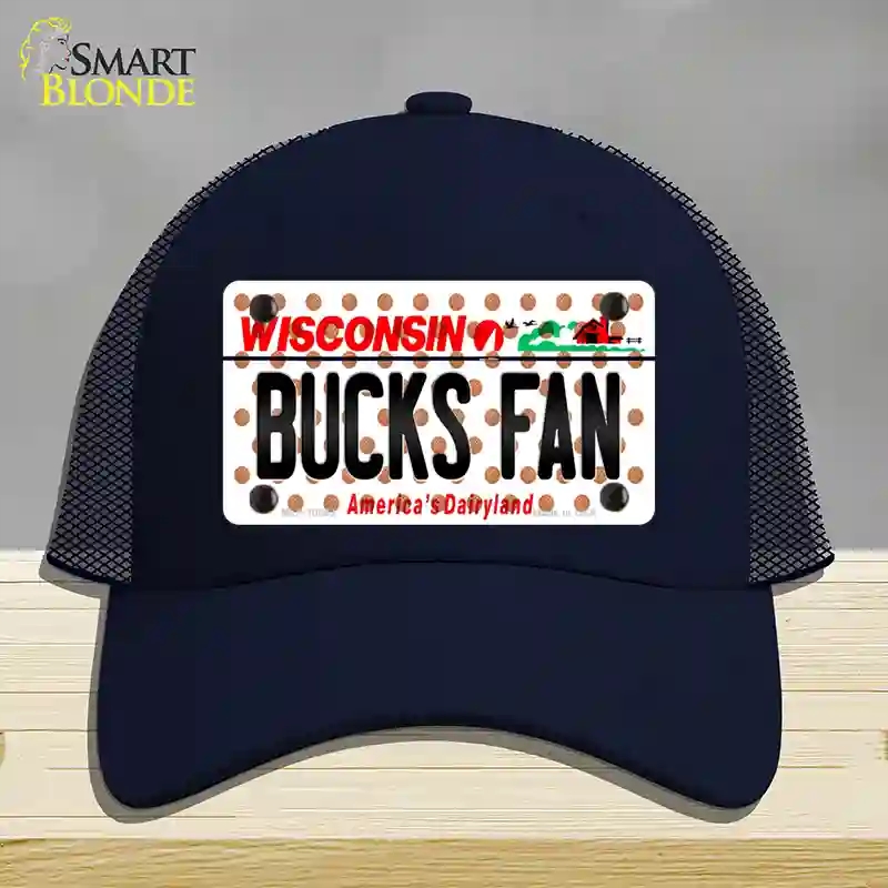 HAT16-MLP-10863 Bucks Fan Wisconsin Novelty License Plate Hat, Mesh - Navy