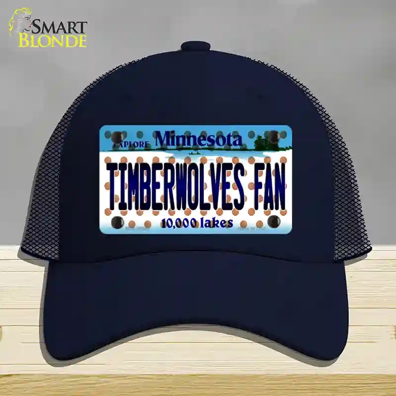 HAT16-MLP-10864 Timberwolves Fan Minnesota Novelty License Plate Hat, Mesh - Navy