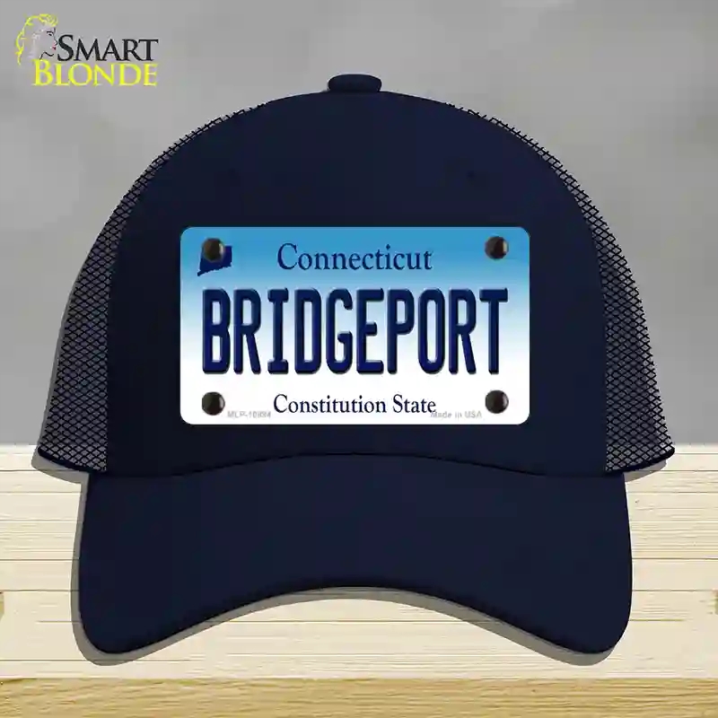HAT16-MLP-10894 Bridgeport Connecticut Novelty License Plate Hat, Mesh - Navy