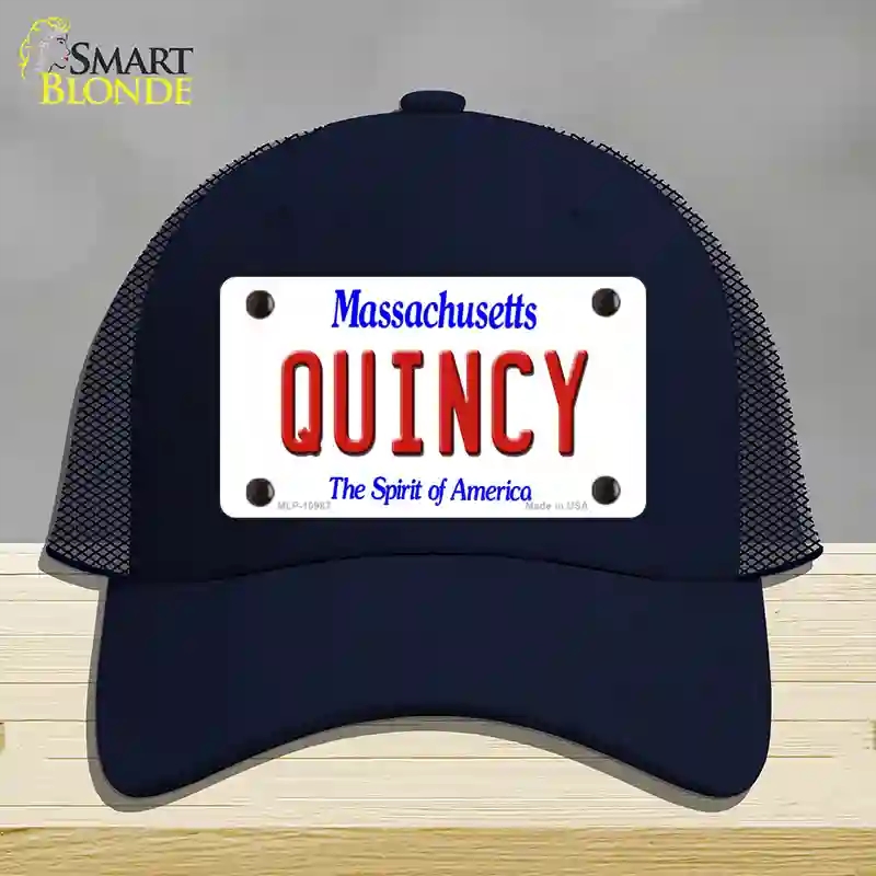 HAT16-MLP-10987 Quincy Massachusetts Novelty License Plate Hat, Mesh - Navy