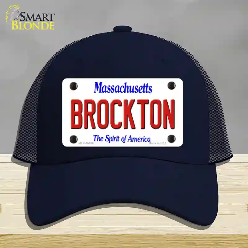 HAT16-MLP-10988 Brockton Massachusetts Novelty License Plate Hat, Mesh - Navy