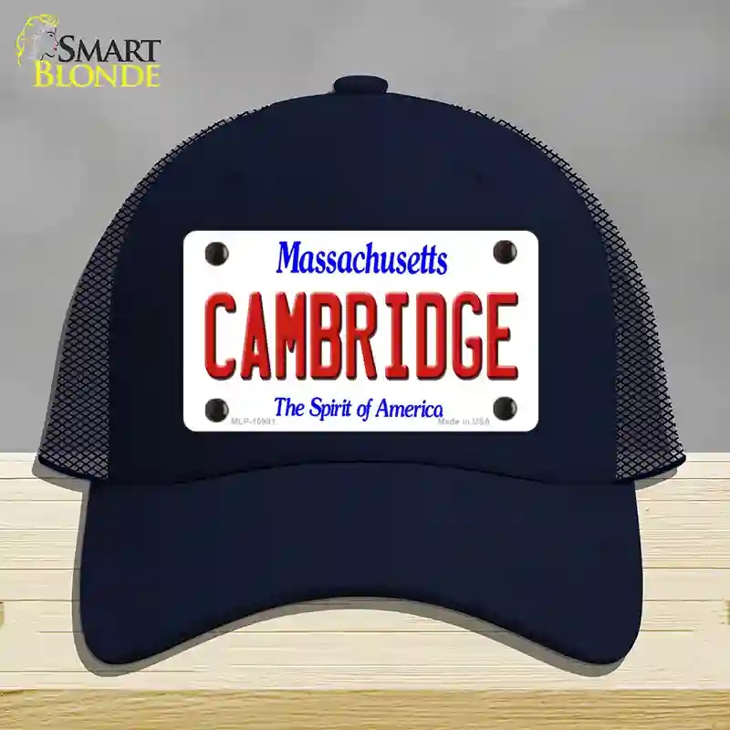 HAT16-MLP-10991 Cambridge Massachusetts Novelty License Plate Hat, Mesh - Navy