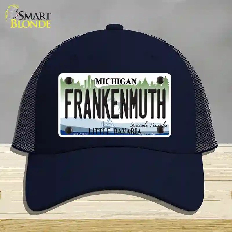 HAT16-MLP-11029 Frankenmuth Michigan Novelty License Plate Hat, Mesh - Navy