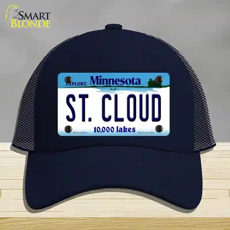 HAT16-MLP-11040 St Cloud Minnesota State Novelty License Plate Hat, Mesh - Navy