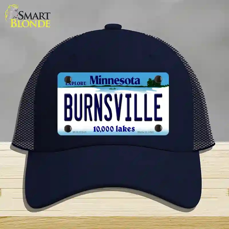 HAT16-MLP-11043 Burnsville Minnesota State Novelty License Plate Hat, Mesh - Navy