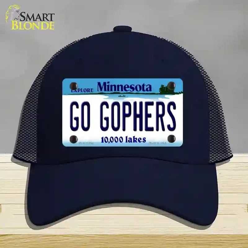 HAT16-MLP-11054 Go Gophers Minnesota State Novelty License Plate Hat, Mesh - Navy