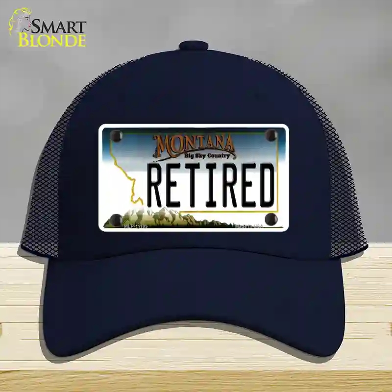 HAT16-MLP-11105 Retired Montana State Novelty License Plate Hat, Mesh - Navy
