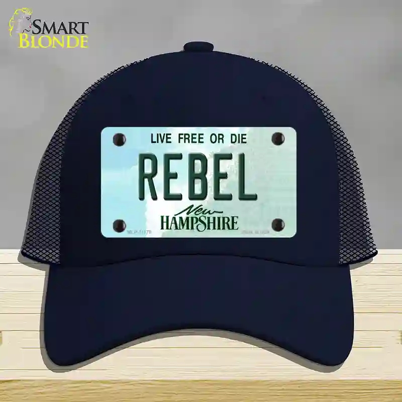 HAT16-MLP-11178 Rebel   Hampshire State Novelty License Plate Hat, Mesh - Navy