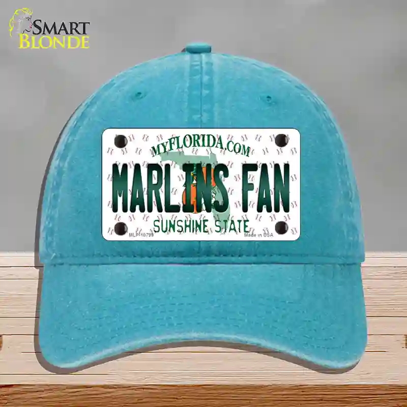 HAT10-MLP-10799 Marlins Fan Florida Novelty License Plate Hat, Unconstructed Cotton - Lake Blue