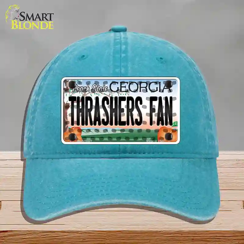 HAT10-MLP-10831 Thrashers Fan Georgia Novelty License Plate Hat, Unconstructed Cotton - Lake Blue