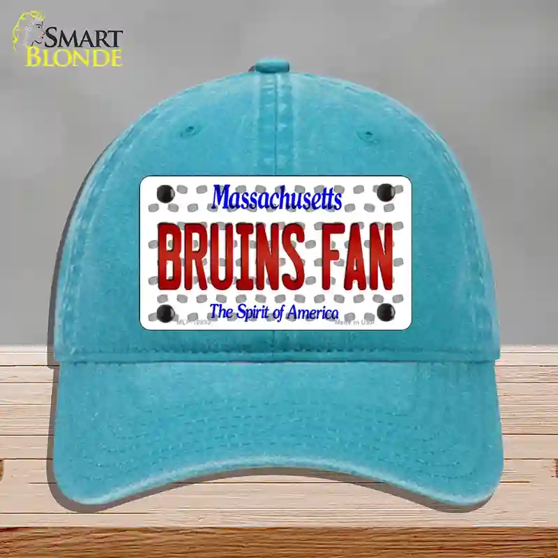 HAT10-MLP-10833 Bruins Fan Massachusetts Novelty License Plate Hat, Unconstructed Cotton - Lake Blue