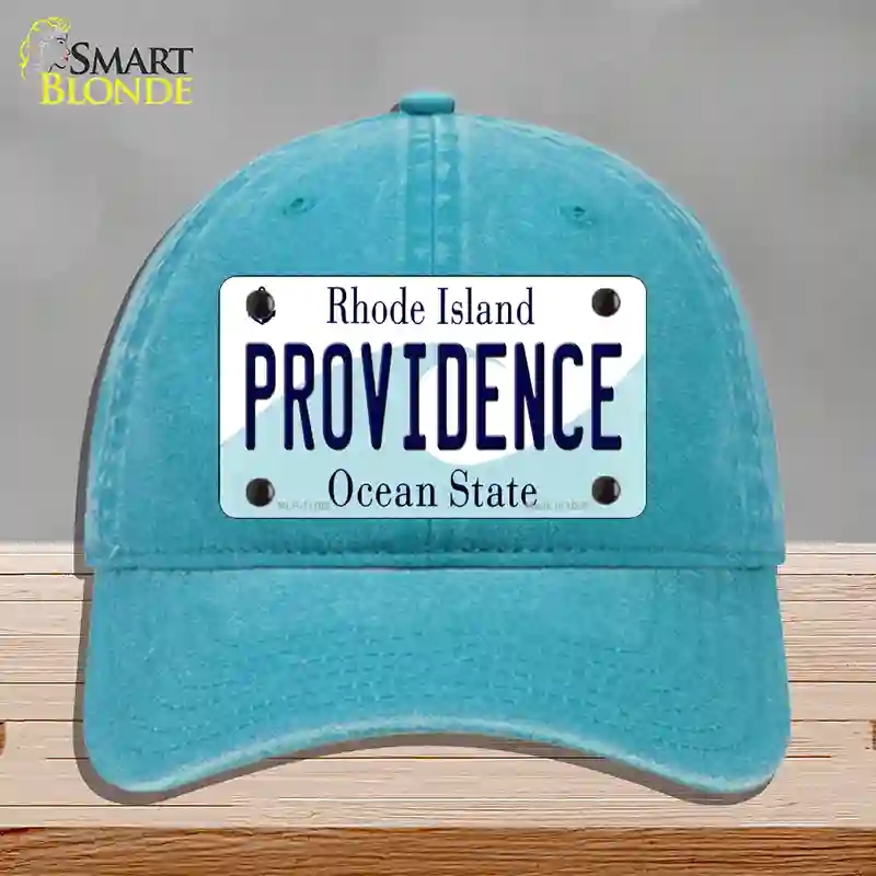 HAT10-MLP-11182 Providence Rhode Island State Novelty License Plate Hat, Unconstructed Cotton - Lake Blue