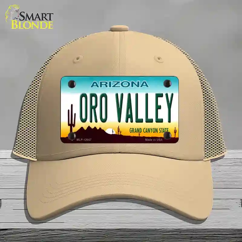 HAT15-MLP-12047 Oro Valley Arizona Novelty License Plate Hat, Mesh - Khaki