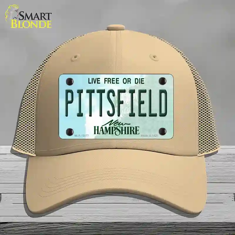 HAT15-MLP-12077 Pittsfield   Hampshire State Novelty License Plate Hat, Mesh - Khaki