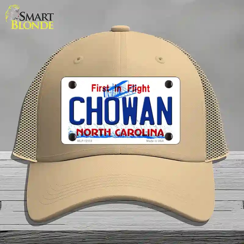 HAT15-MLP-12110 Chowan North Carolina State Novelty License Plate Hat, Mesh - Khaki