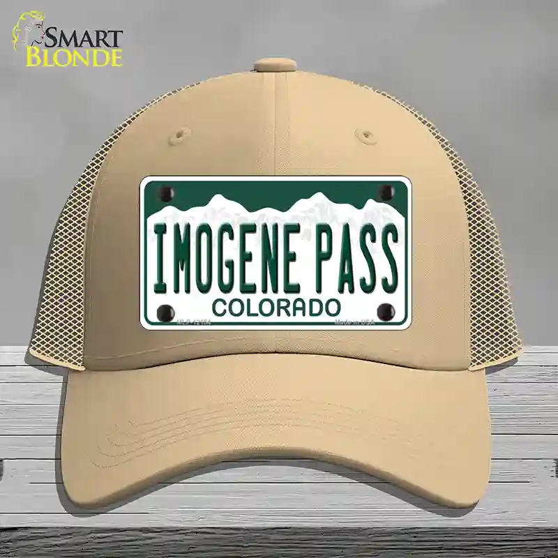 HAT15-MLP-12154 Imogene Pass Colorado Novelty License Plate Hat, Mesh - Khaki
