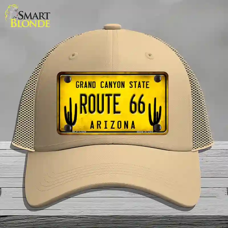 HAT15-MLP-12309 Arizona Route 66 Novelty License Plate Hat, Mesh - Khaki