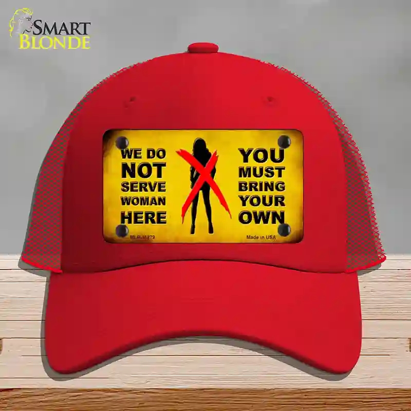 HAT17-MLP-11879 Bring Your Own Novelty License Plate Hat, Mesh - Red