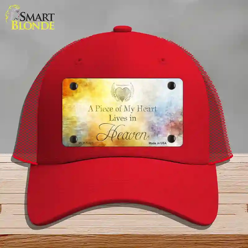 HAT17-MLP-11883 Lives in Heaven Novelty License Plate Hat, Mesh - Red