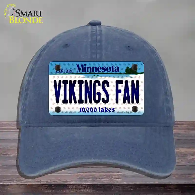 HAT11-MLP-10768 Vikings Fan Minnesota Novelty License Plate Hat, Unconstructed Cotton - Navy